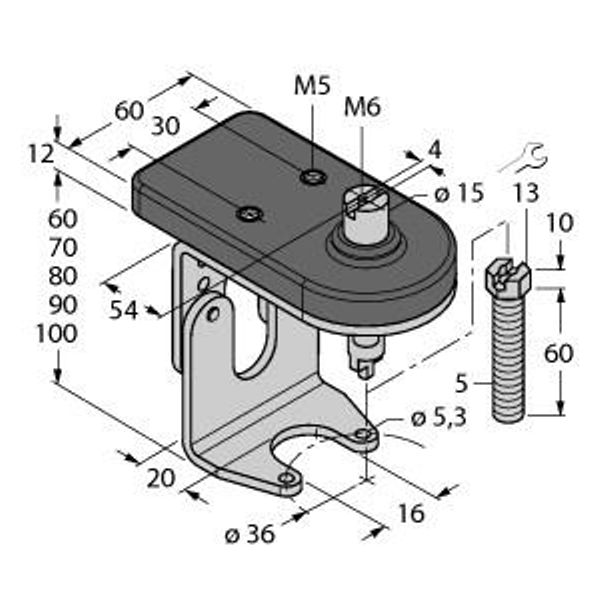Mounting Accessories Mounting kit for manual valves   BTS-DSU35-ZF03-M5 image 1