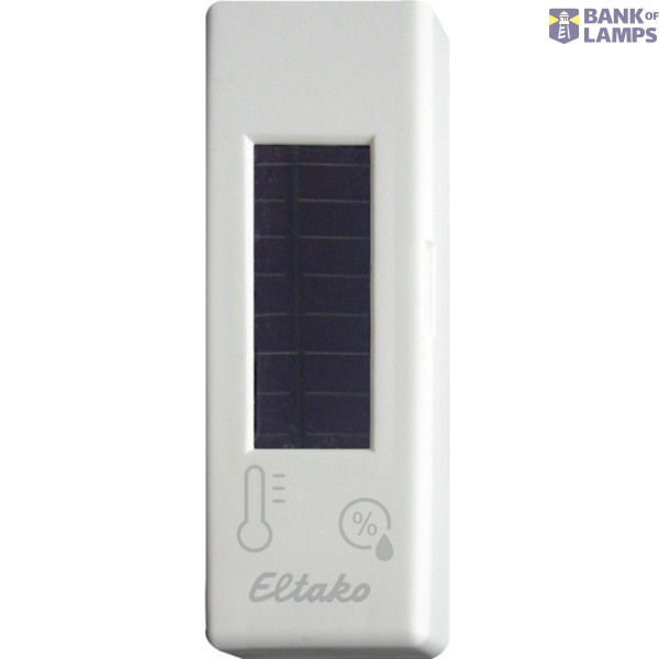 Wireless temperature+humidity sensor with solar cell and battery, polar white mat image 1