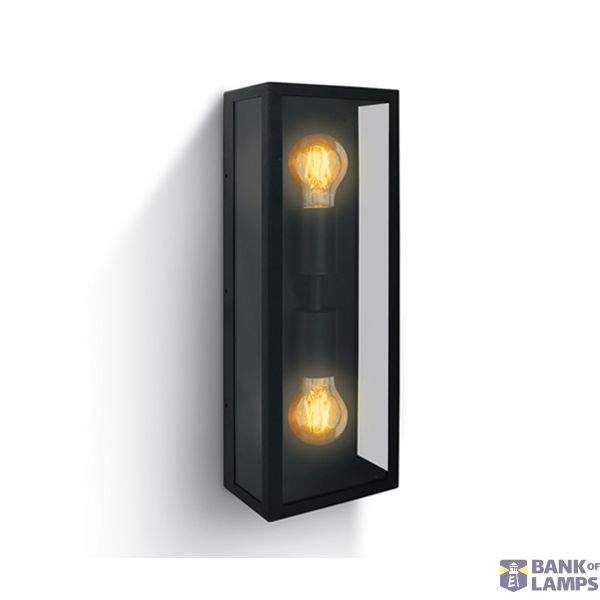 BLACK WALL LIGHT 12W 2xE27 IP43 image 1