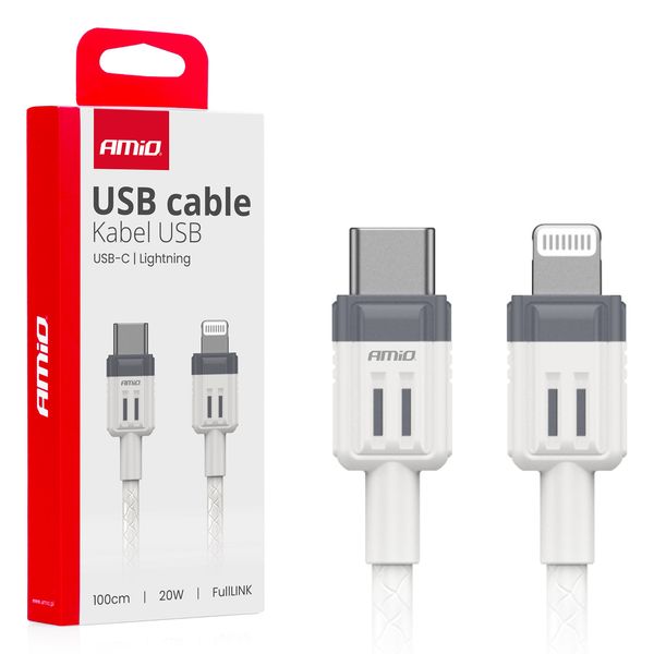 USB-C to Lightning 20W 100cm FullLINK AMIO-03910 image 1