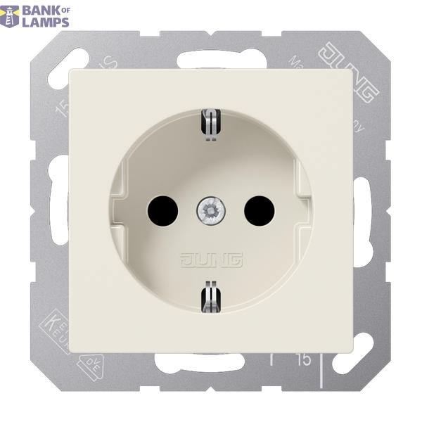 SCHUKO socket, 16 A 250 V ~, integrated increased contact protection, SAFETY+, Duroplast, 50 x 50 mm, white image 1