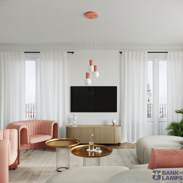 Pendant lamp HALO 3P peach image 9