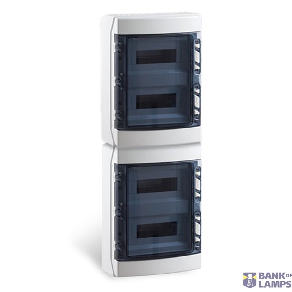 4-row distribution board, 48 MW, IP65, with transparent door image 1