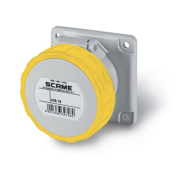 16A 2P+E 4h 100-130V 50Hz 60Hz 75X75MM Spring terminals image 1