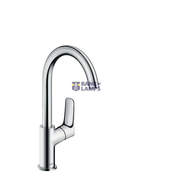 Logis 210 sink mixer with pop-up and swivel U-spout, chrome image 1