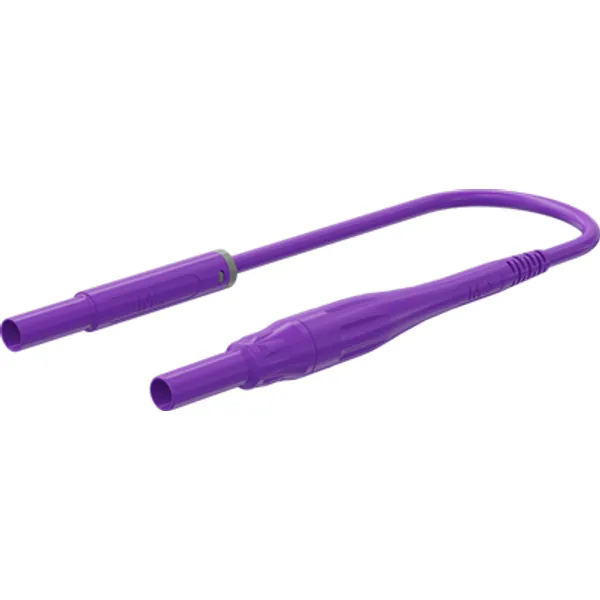 Measuring lead with (4 mm lamella plug, straight) to (4 mm lamella plug, straight), 2 m, purple, silicone, 1.0 mm², CAT IV, 66.1047-20026 image 1