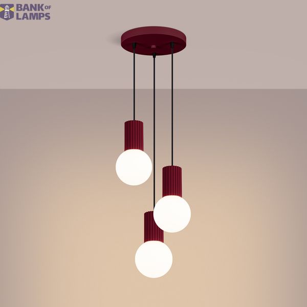 Pendant lamp HALO 3P burgundy image 14
