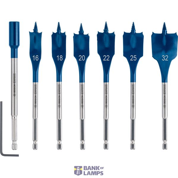 EXPERT Self Cut Speed Spade Drill Bit Set 16/18/2/22/25/32 mm 7-pc image 1