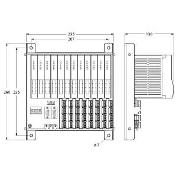 excom I/O System Module rack, non-Ex, for 8 modules   MT08-N image 2