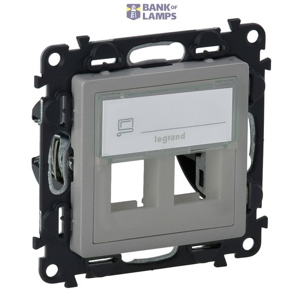 Cover plate Valena Life - double keystone adaptor - aluminium image 2