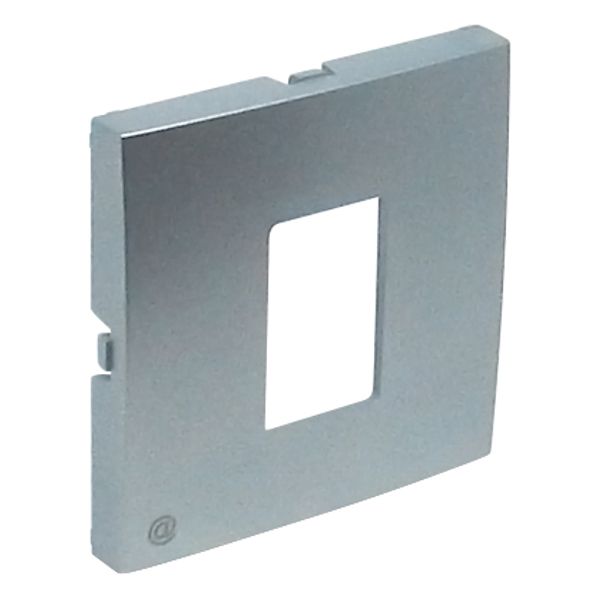 COV PLAT F/SINGLE RJ45 COMP SOCKETS ALUMINIUM image 1