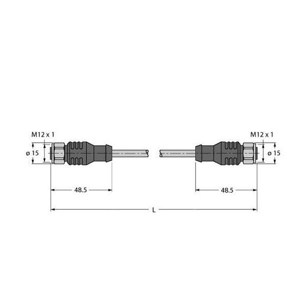 Fieldbus cable for fieldbus systems according to IEC61158-2, 4-pole   RKCV-RKCV-FBY49BU-0.5M/5D image 1