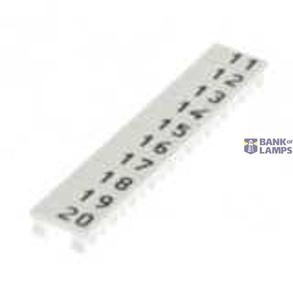 Marked Label for terminal blocks 2.5 mmÂ² screw models, 10 plastic labe XW5T0068A image 2