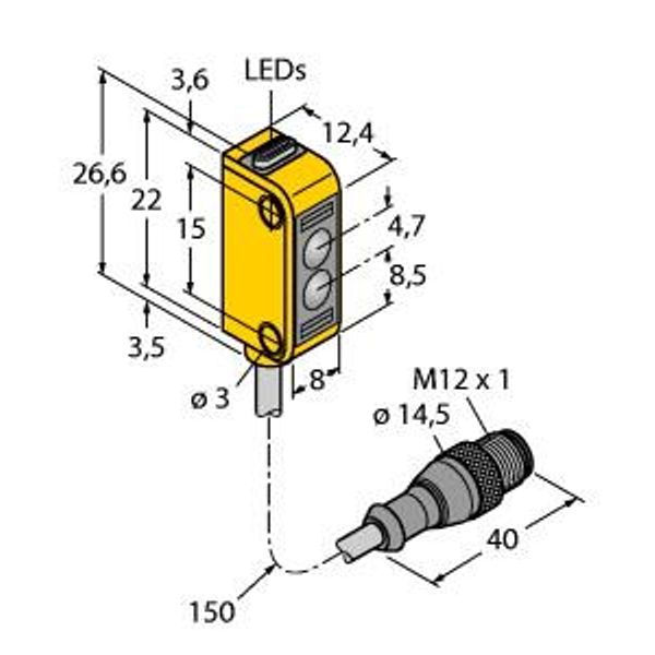 Photoelectric Sensor Retroreflective Sensor with Polarizing Filter   Q12RB6LPQ5 image 2