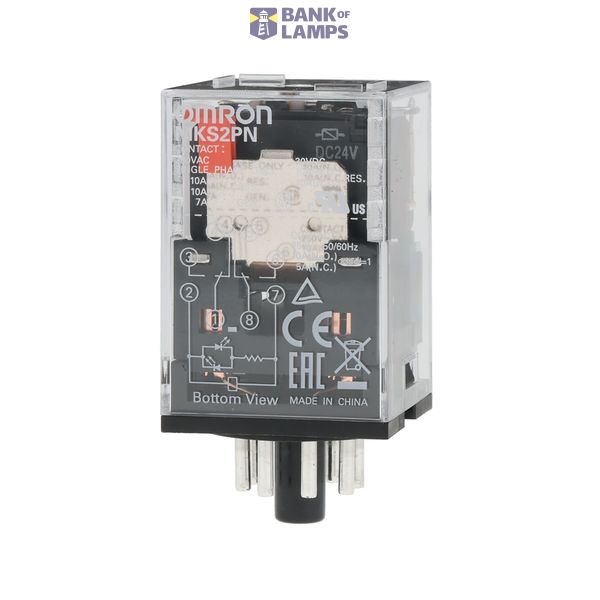 MKSN8098M Relay, plug-in, 8-pin, DPDT, 10 A, mech & LED indicator MKSN8098M image 1