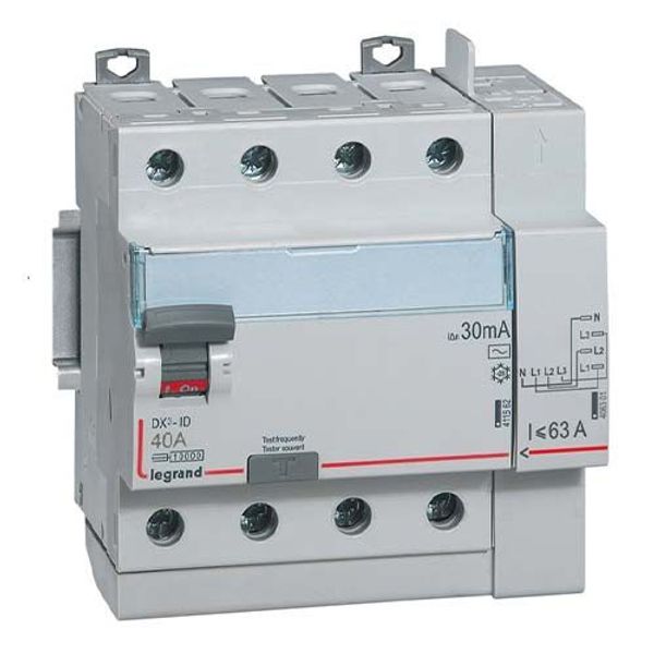 Differential switch DX³-ID screw top inlet and automatic top outlet - 4P 400V~ 40A typeAC 30mA - 5 modules image 2
