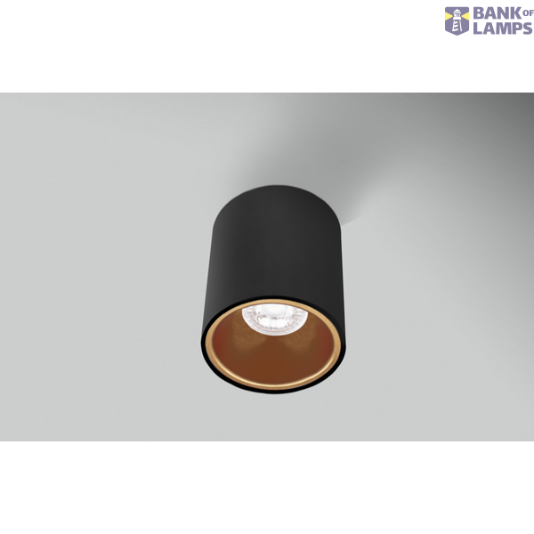 PLAFONIERA LED ESSENZA ROUND NERA/GOLD image 1