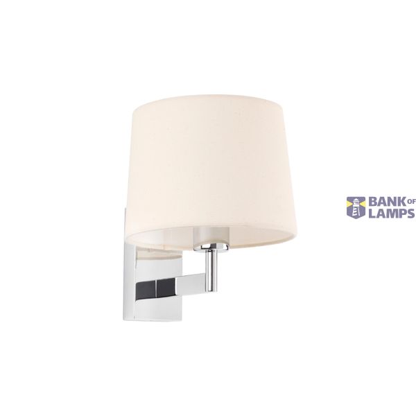 ARTIS CHROME WALL LAMP BEIGE LAMPSHADE image 1