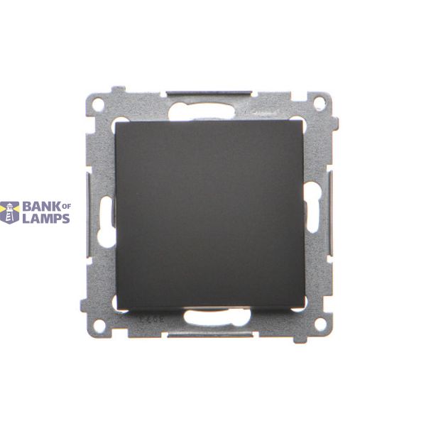 Single switch, (module), 10AX, quick connection, black matt image 1