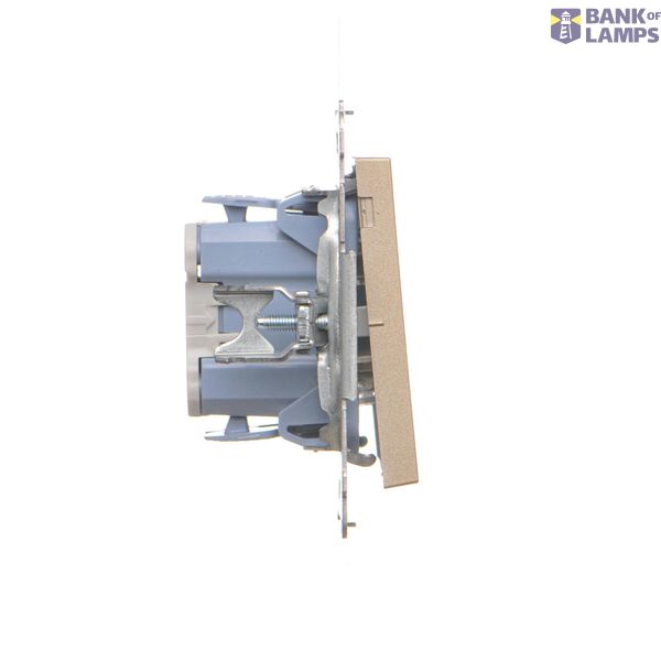 Double socket outlet with earthing for IP44 version with frame seal, with shutters, (module), Simon 24, IP20/IP44, 16A, black matt, Flap color: Same as a cover image 1