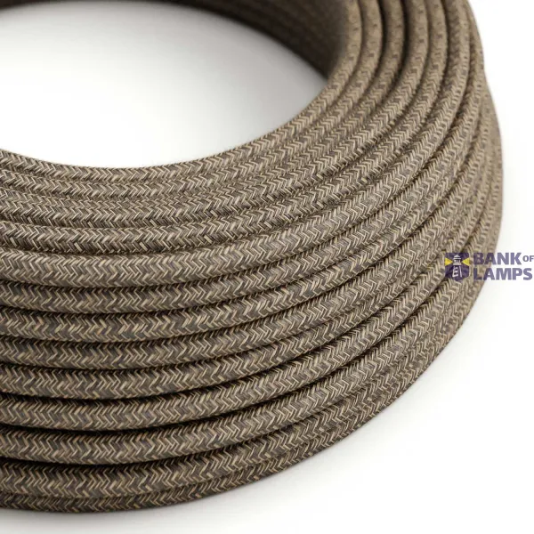 Linen Brown Melange Textile Cable - The Original Creative-Cables - RN04 round 2x0.75mm / 3x0.75mm image 1