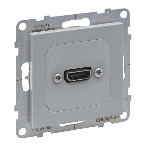 HDMI SOCKET PRECABLED ALUMINIUM image 1