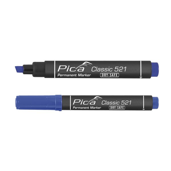 Pica 10 pcs 521/41 Perm. Marker 2-6mm chisel blue image 3