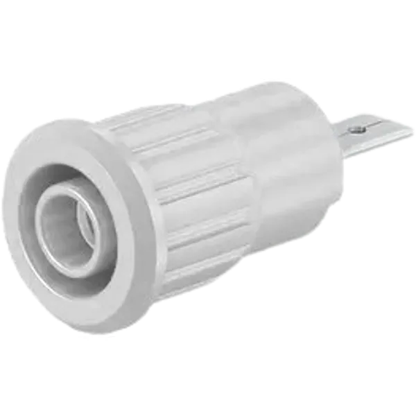 4 mm socket, flat plug connection, mounting Ø 12.2 mm, CAT III, CAT IV, white, 23.3160-29 image 1