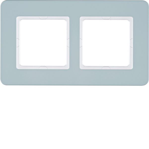 Frame, 2-fold, Berker Q.7, pebble blue, mat image 1