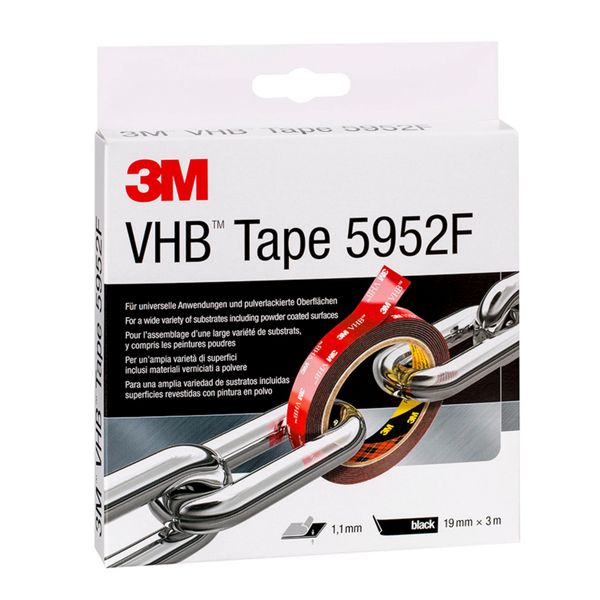 3M™ VHB™ Tape 5952F, Black, 19 mm x 3 m, 1.1 mm image 3