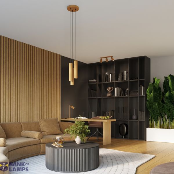 CEILING STRIP WITH THREE GOLDEN GU10 SPOTLIGHTS FROM THE CARBON SERIES image 12