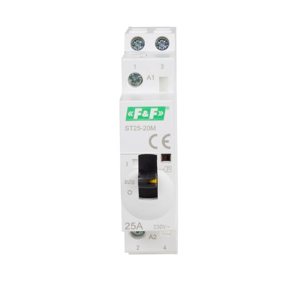 Modular contactor with manual control, rail mounting, 2NO contacts, 25A image 2