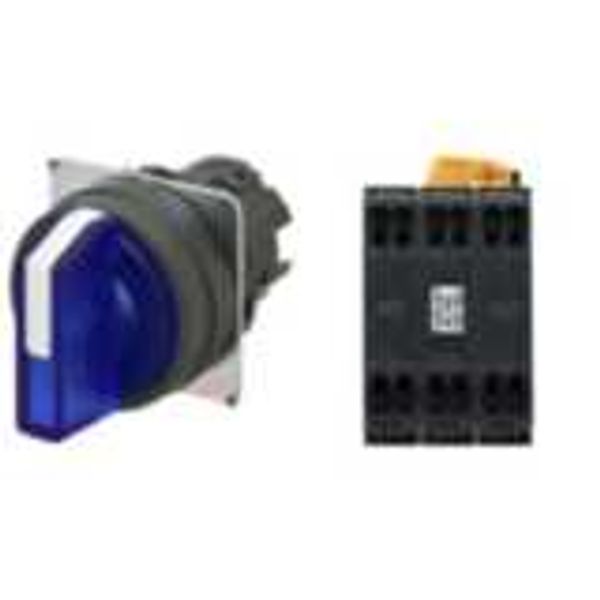 Selector A22NW Ã˜22, 3 position, Lighted, bezel PLASTIC, AUTO RESET ON A2246348F image 3
