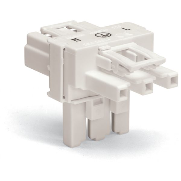T-distribution connector 3-pole Cod. A white image 3