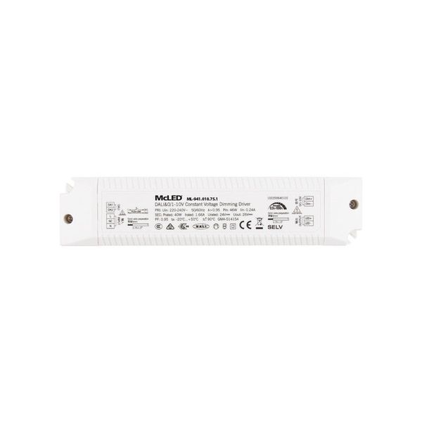 DALI dimmable source 40W, DC24V/1.65A, IP20, plastic image 1