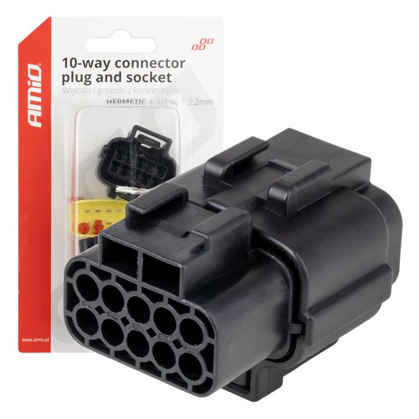 Connector plug and socket set 10 PIN 2.2mm AMIO-04351 image 1
