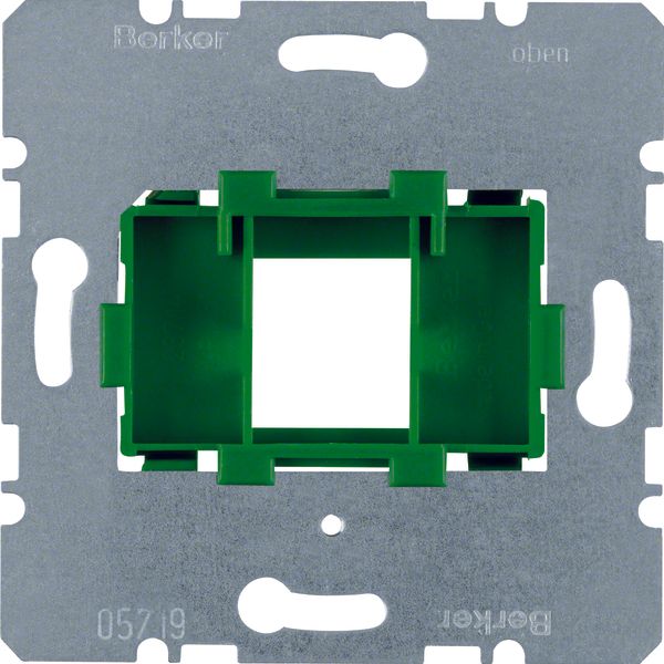 Supporting plate green mounting device 1gang for modular jack, com-tec image 1