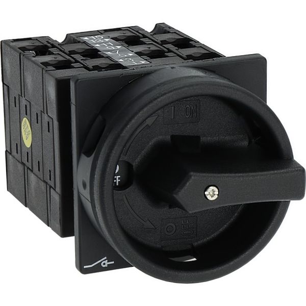 T3-4-15682/EA/SVB-SW Main switch, T3, 32 A, flush mounting, 4 contact unit(s), 6 pole, 1 N/O, 1 N/C, STOP function, With black rotary handle and locking ring, Lockable in image 8