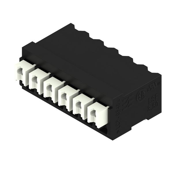 Printed circuit board terminals, 3.50 mm, Number of poles: 6, 90°, Solder pin length (l): 1.5 mm, black, PUSH IN with actuator, Clamping range, max. : 1.5 mm², Tube image 2
