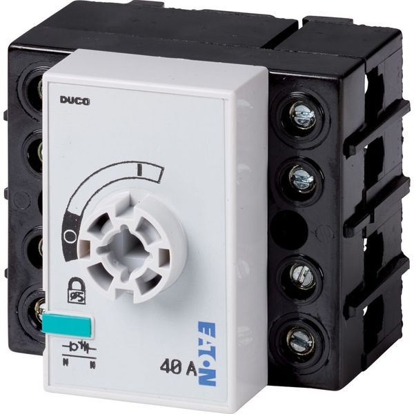 Switch-disconnector, DCM, 40 A, 3P + N (solid), Stop Function optional, Without rotary handle and drive shaft, Horizontal Connection image 3