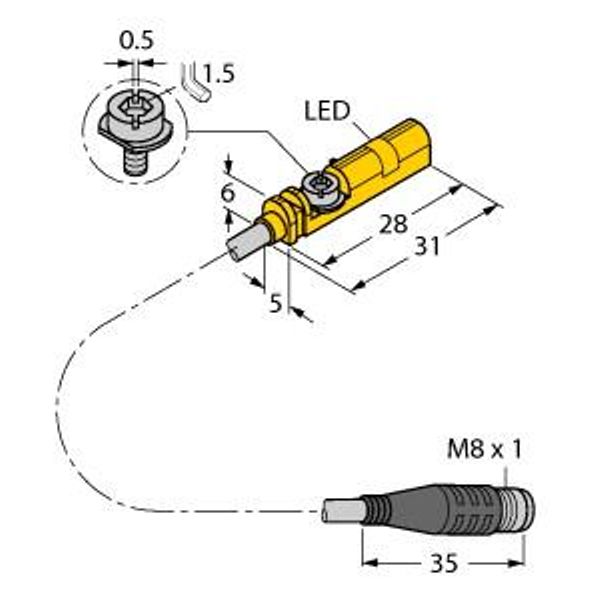 Magnetic Field Sensor For Pneumatic Cylinders   BIM-UNT-AP7X-0.3-PSG3S image 1