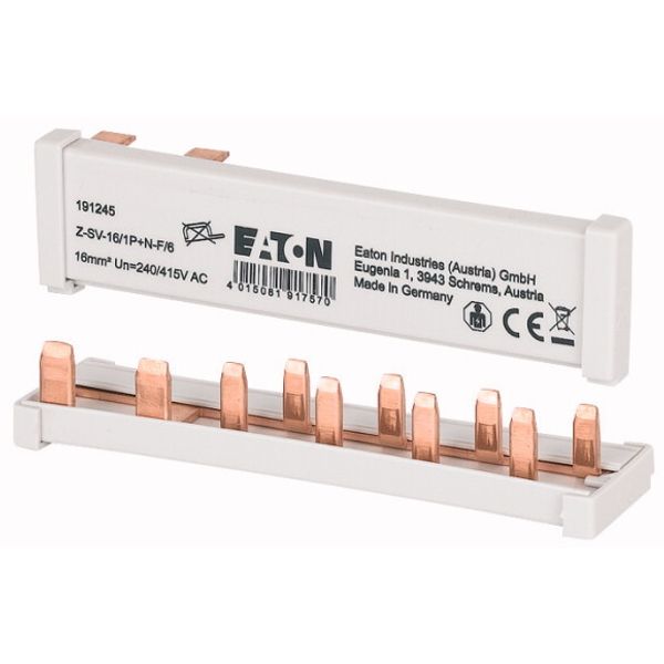 Z-SV-16/1P+N-F/6 Busbar, 1Ph, 16qmm, 6 module image 1