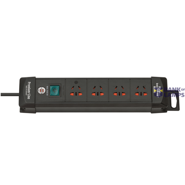 Premium-Line Extension Lead 4 way black, 1.5m H05VV-F 3G1.0 *CN* image 1