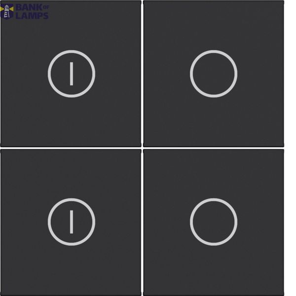 KNX pushbutton cover, 4-way, on/off, A.x/C.x, matte night black image 1