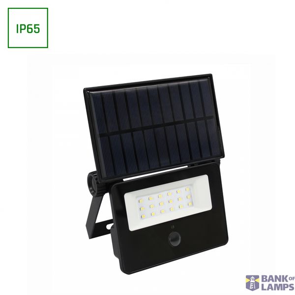NOCTIS SOLARIS MINI 18650 FLOODLIGHT 2W 110DEG IP65 175X145X30MM REMOVEABLE BATTERY BLACK image 1