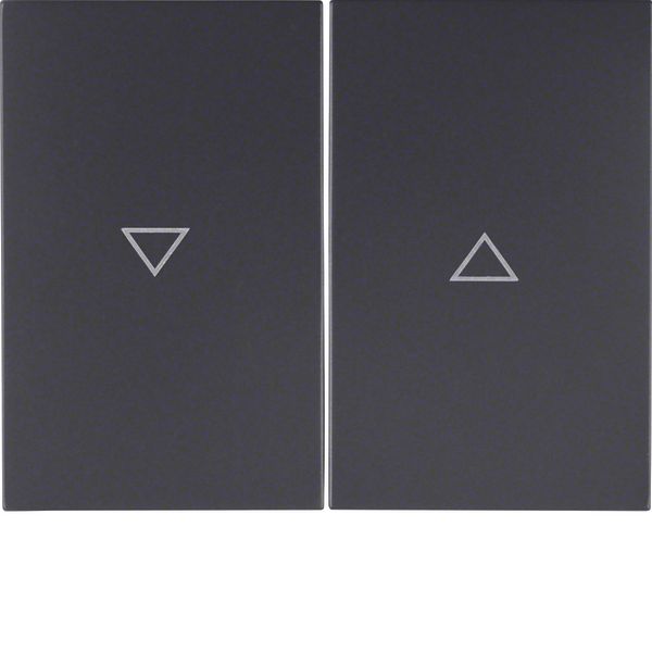 Rocker 2gang imprinted arrow symbol, K.1, ant. matt, lacq. image 1