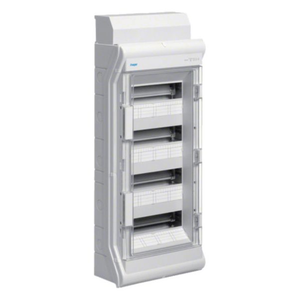 Small distributor vector, surface-mounted, IP65, 48 PLE, transparent door, with marshalling channel image 1