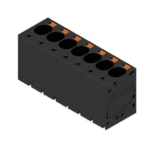 Printed circuit board terminals, 10.00 mm, Number of poles: 7, 180°, Solder pin length (l): 5 mm, tinned, black, PUSH IN with actuator, Clamping range, max. : 16 mm², Box image 2