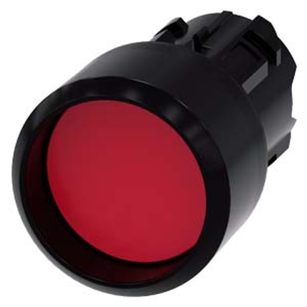Pushbutton, 22 mm, round, plastic, red, front ring image 1