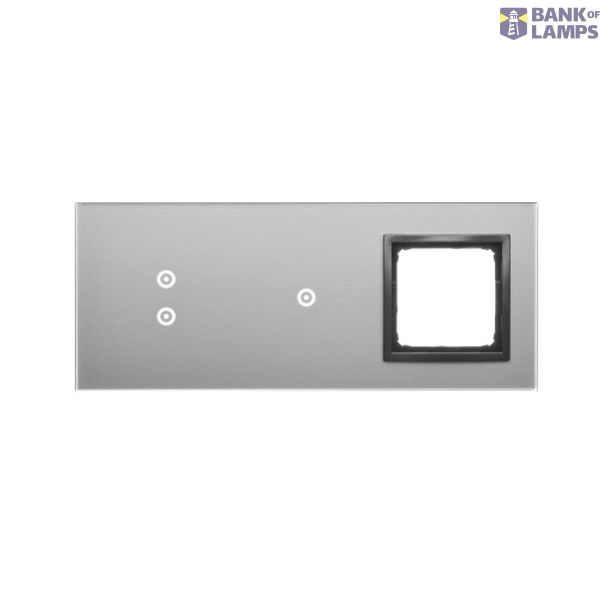 Touch panel 3 modules, Modul 1: 2 vertical touch fields, Module 2: 1 touch field, Module 3: space for Simon 54 module, Fixing: horizontal, Storm cloud image 1